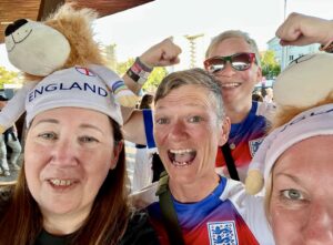 Group of people celebrating the Lionesses in Switzerland