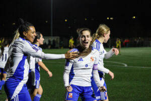 Annie Colston celebrates yet another goal for Swindon Town.